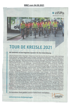 Dankanzeige Tour de Kreisle 2021